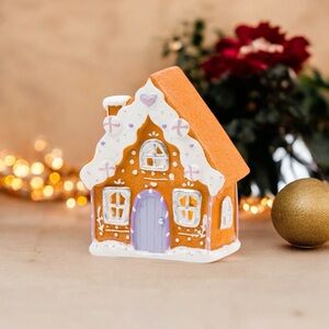 Cupcakes & Cashmere Orange and White Holiday Decor Gingerbread House
